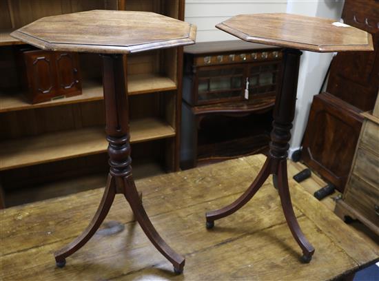 A pair of George IV mahogany tripod tables